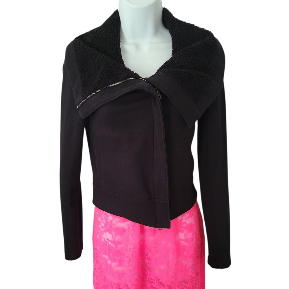 Armani Exchange Jacket Asymmetric Collar Black Size XS Pockets Moto Biker Luxury